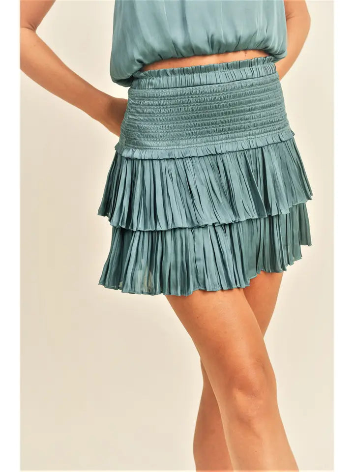 Deep Aqua Layered Skirt