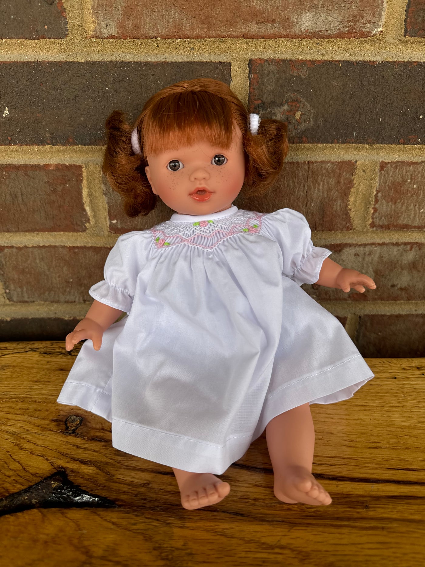 Holly 10" Doll w/ Red Pigtails BR Eyes - White Dress
