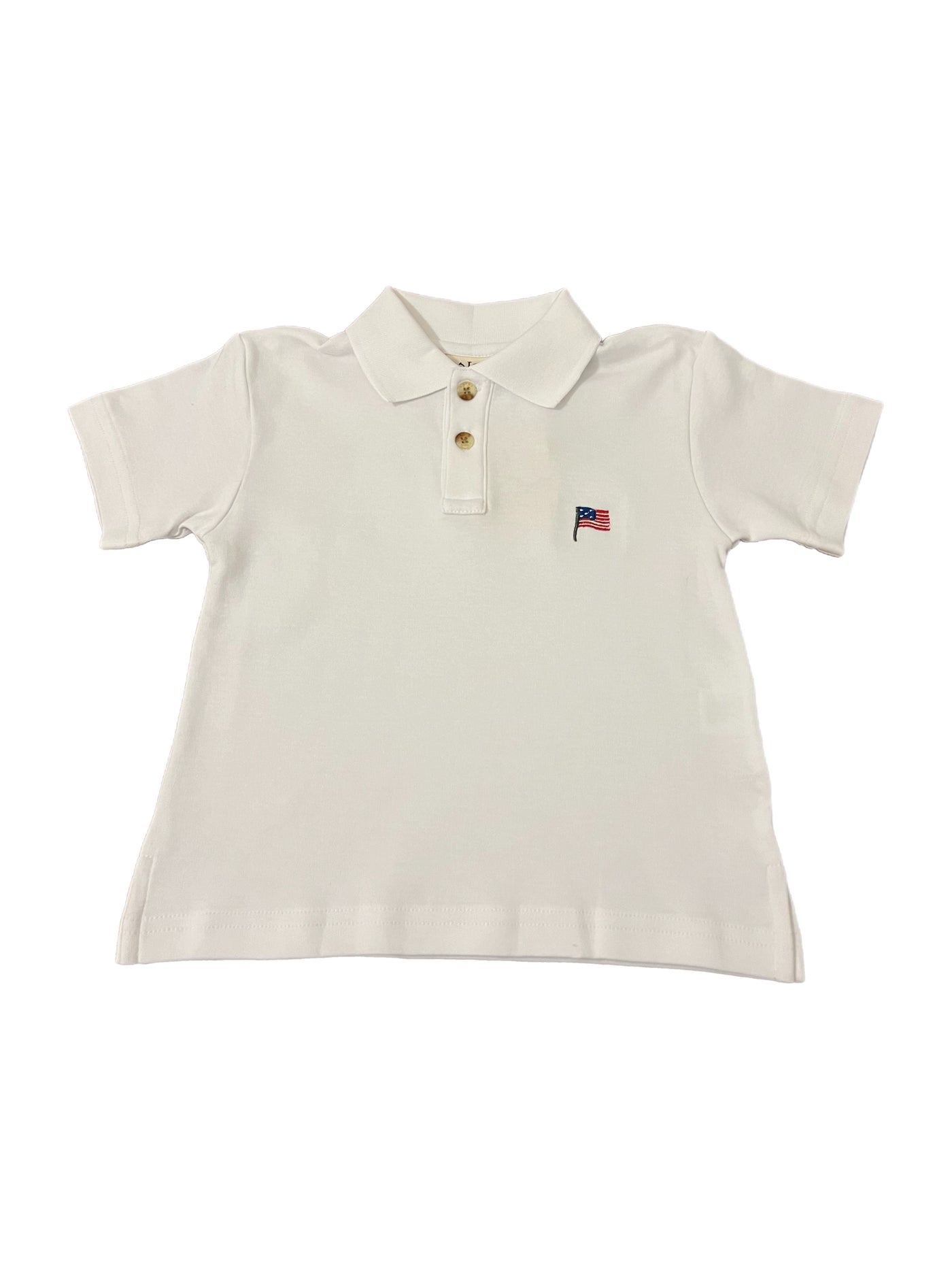 S/S White Flag Polo Shirt