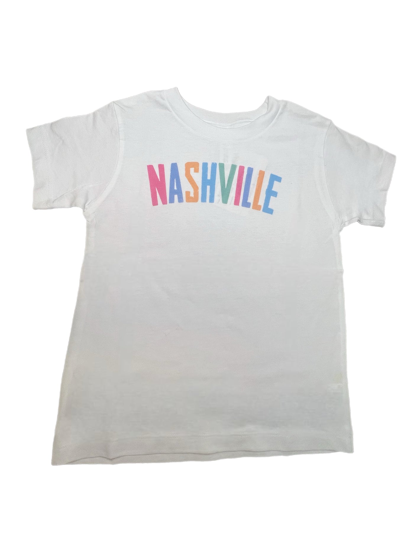 "Nashville" Multi Color Arc White S/S Tee