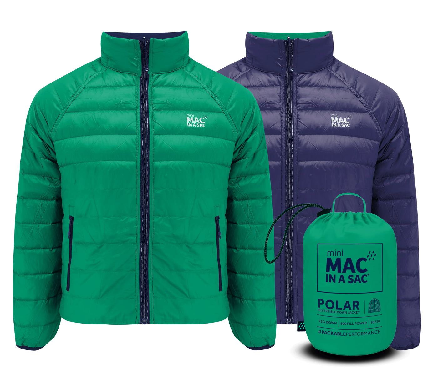 Mac In A Sac Polar Jacket Pea Green / Navy
