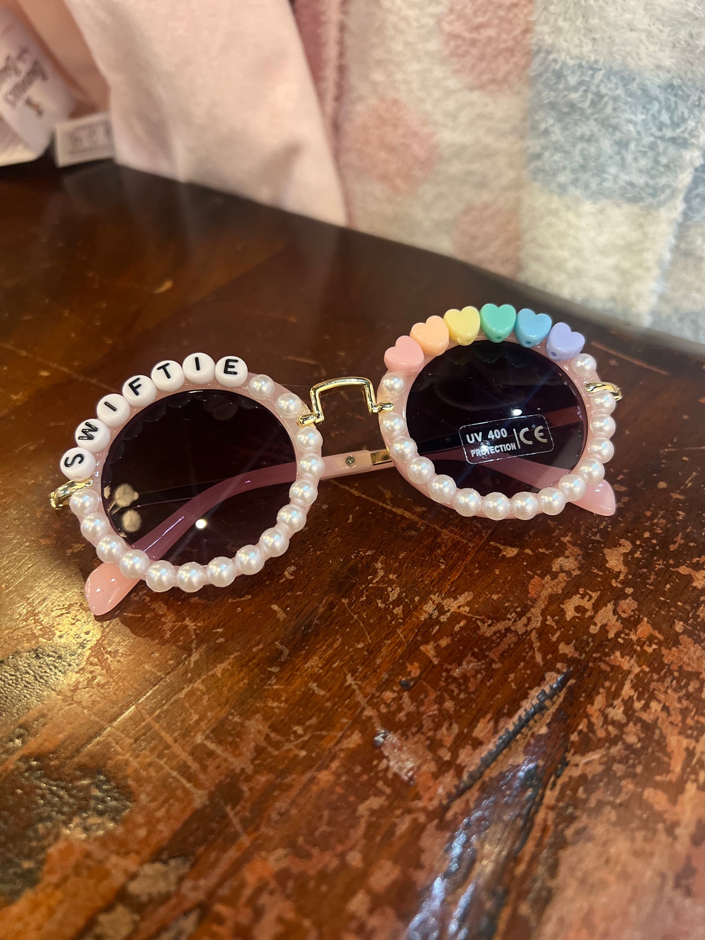 Personalized Pink Heart Swiftie Sunglasses