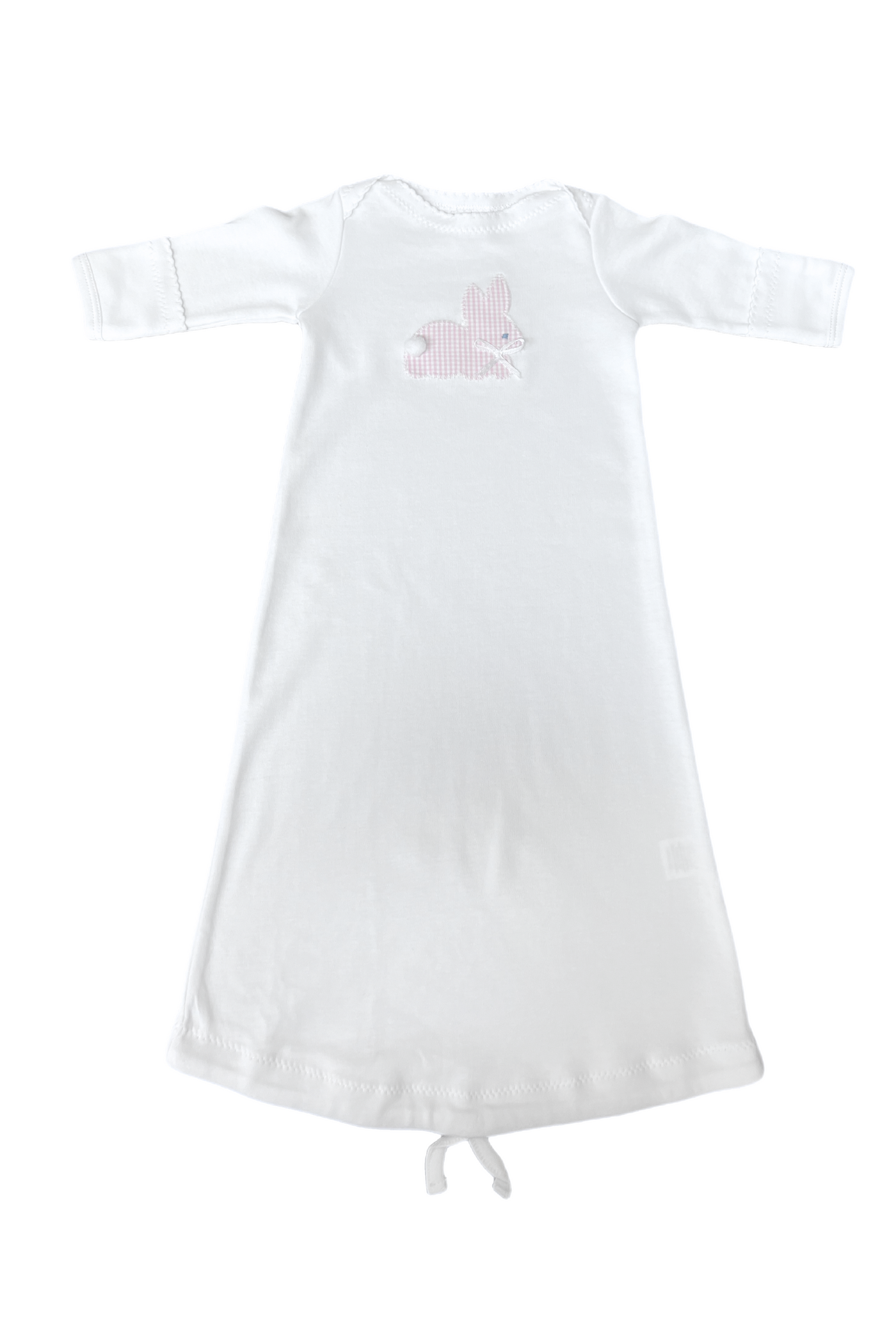 JJ Applique Day Gown Pink Check Bunny