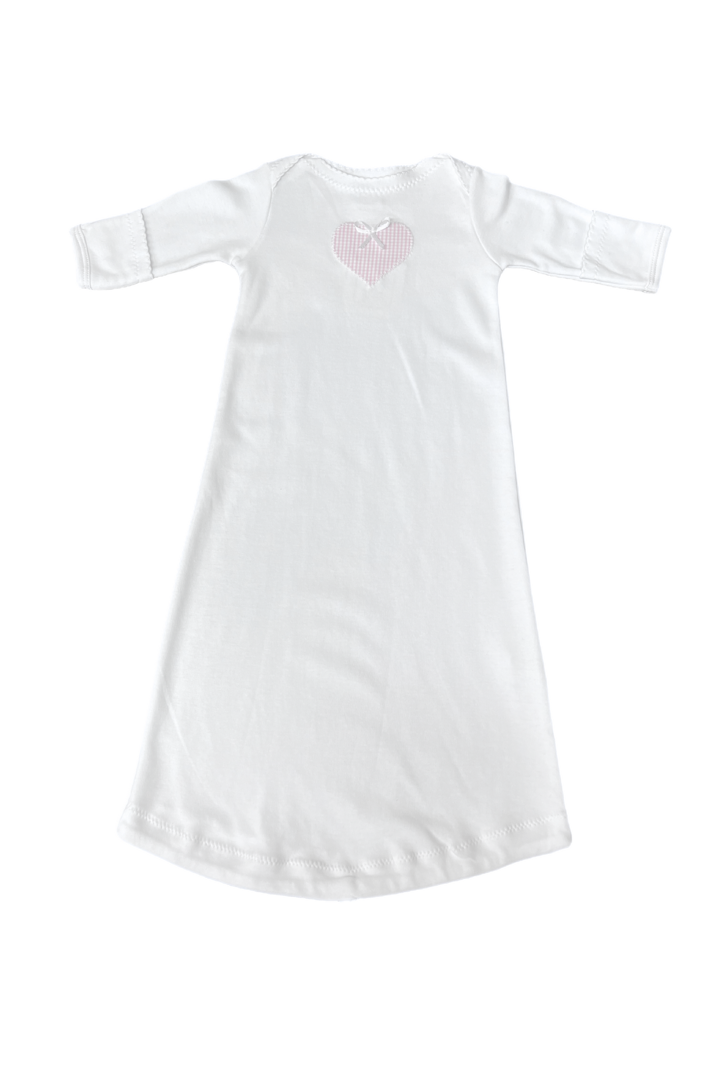 JJ Applique Day Gown Pink Check Heart