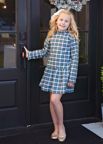 Penelope Dress - Kelly Green Plaid