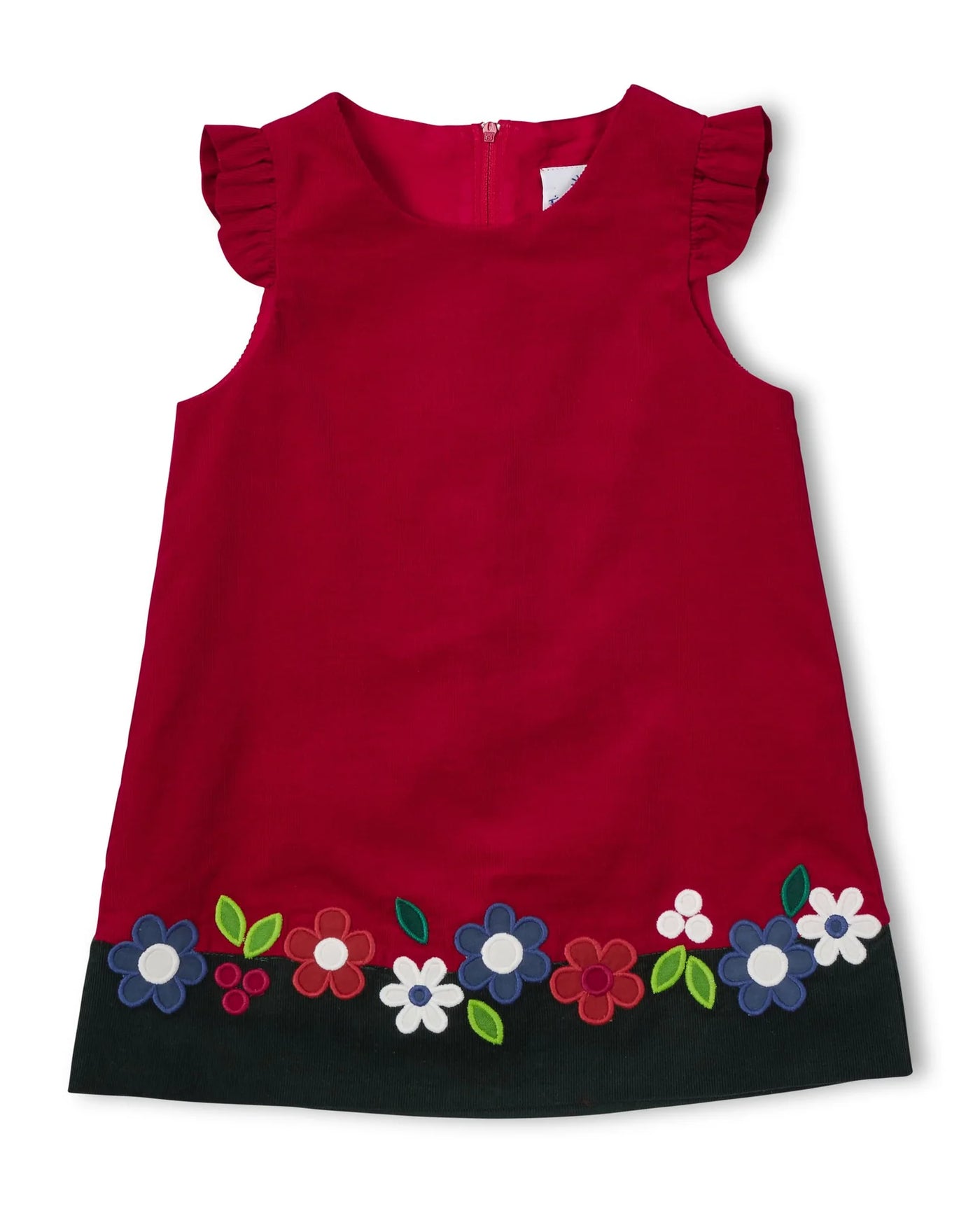 Red Ruffle Sleeve Jumper w/ Flowers