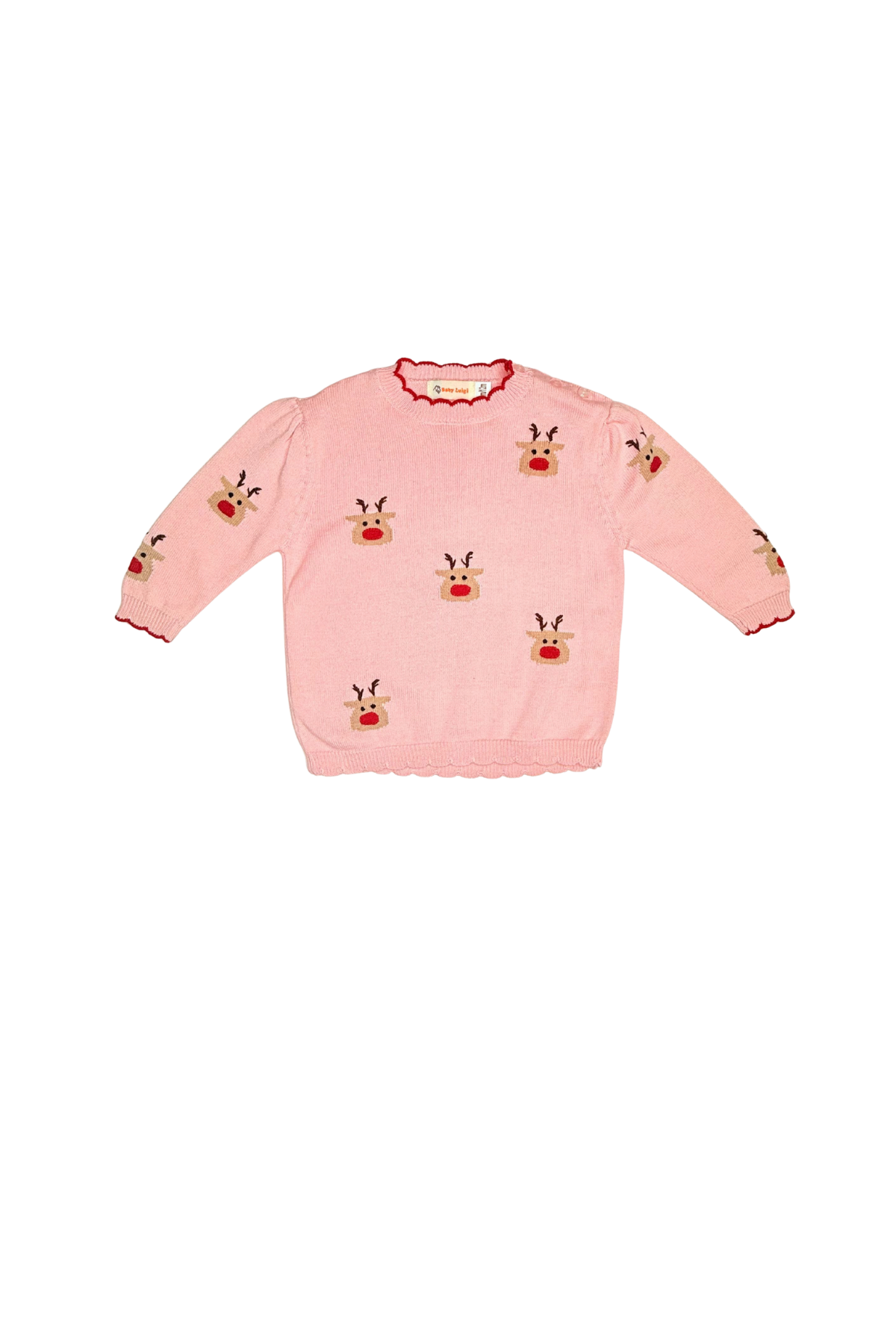 Pink Scalloped Crewneck - Rudolph