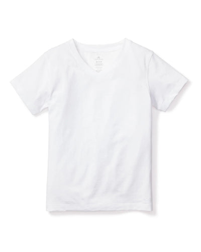 White Pima V Neck Shirt