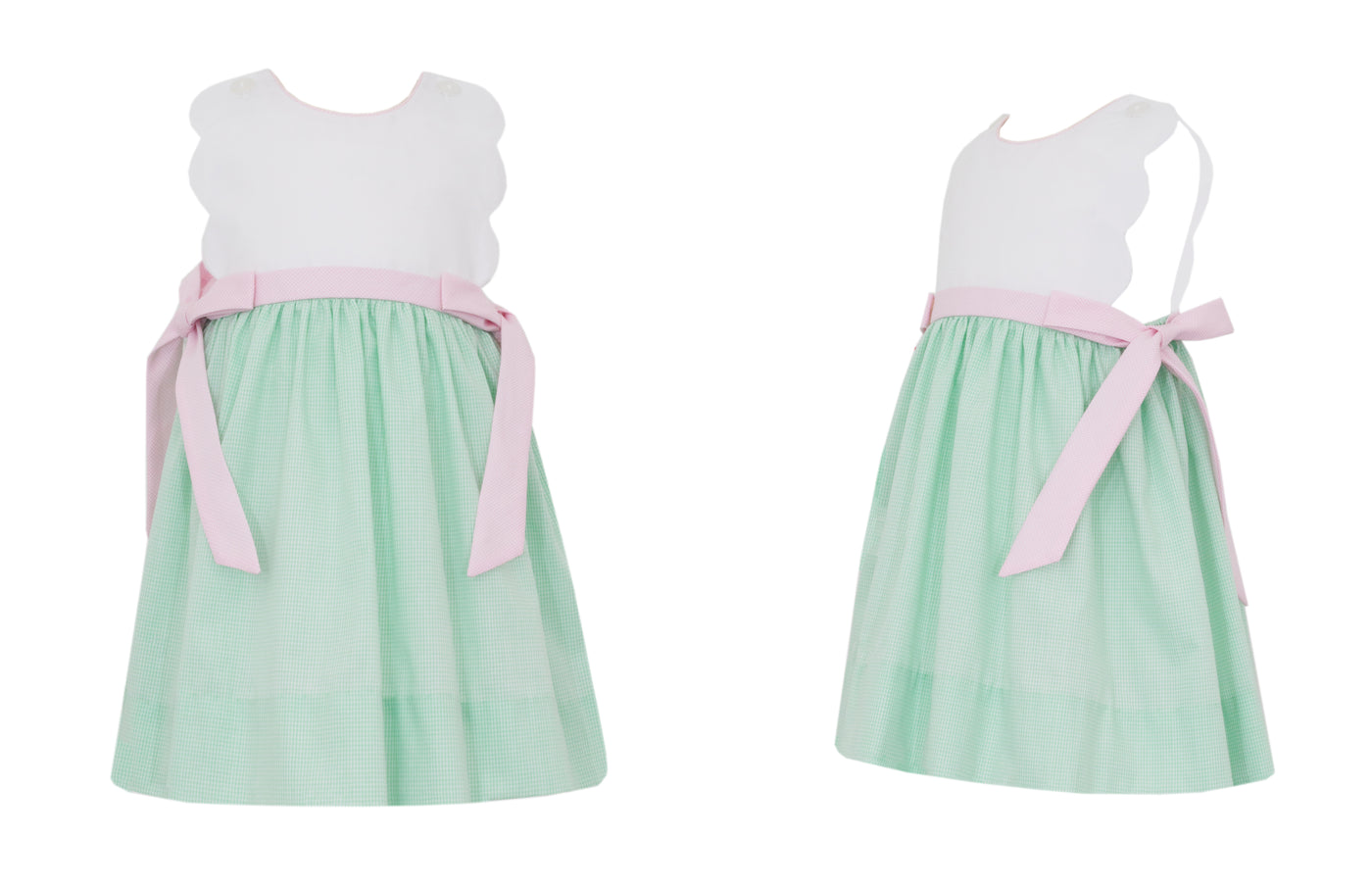 Petit Bebe Green Gingham Sundress