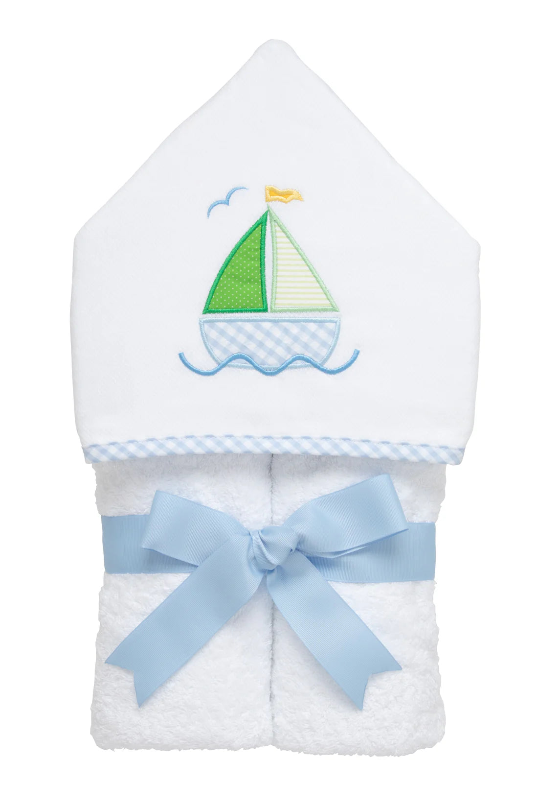Everykid Hooded Towel - Blue Sailboat