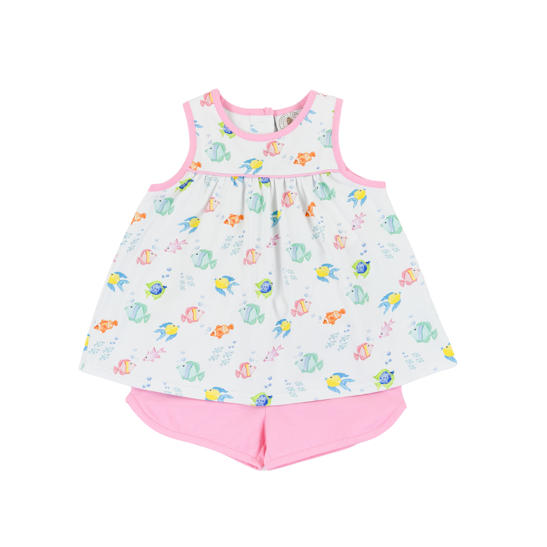 Cypress Row Fish Frenzy Girl Short Set