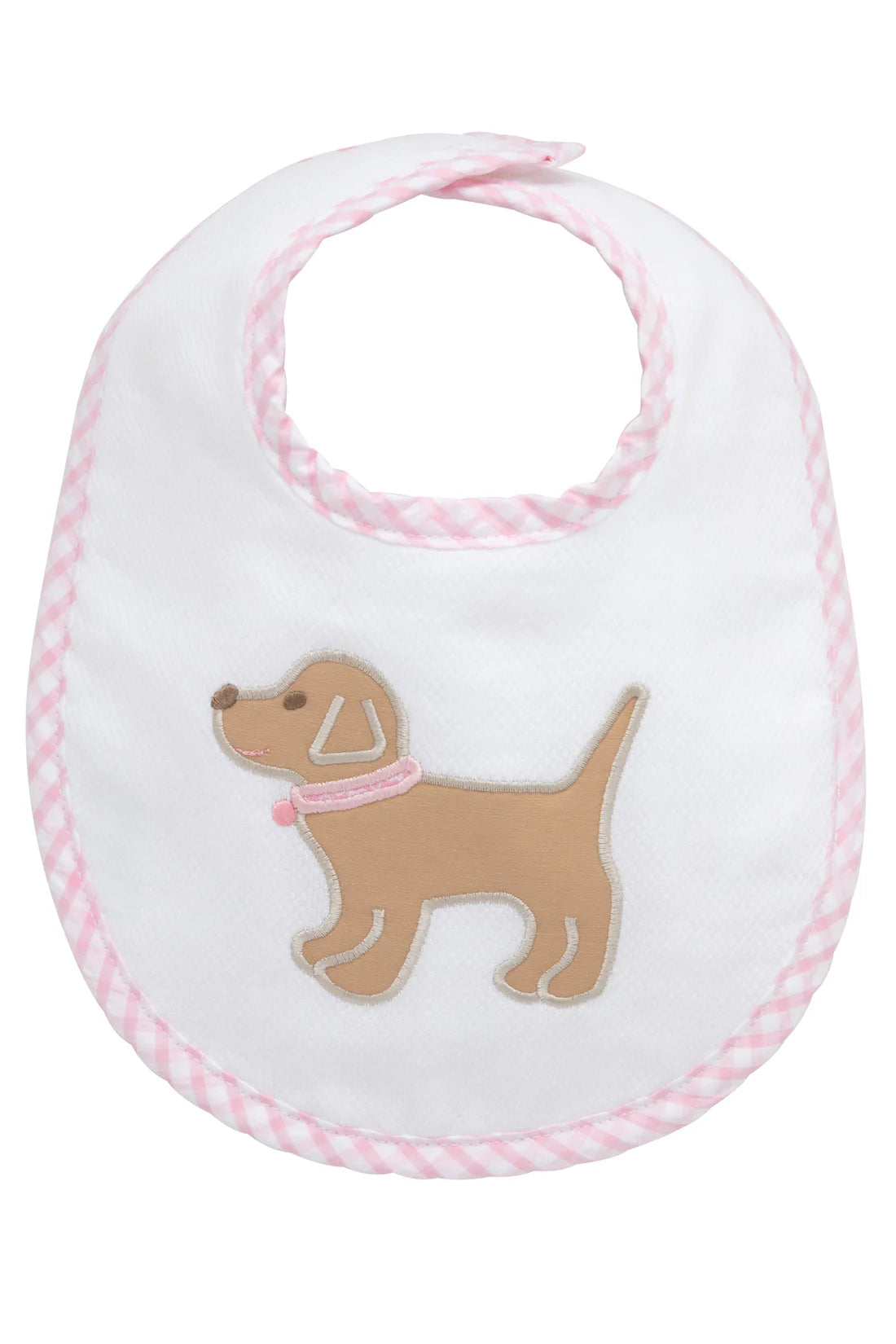 Applique Basic Bib- Pink Puppy