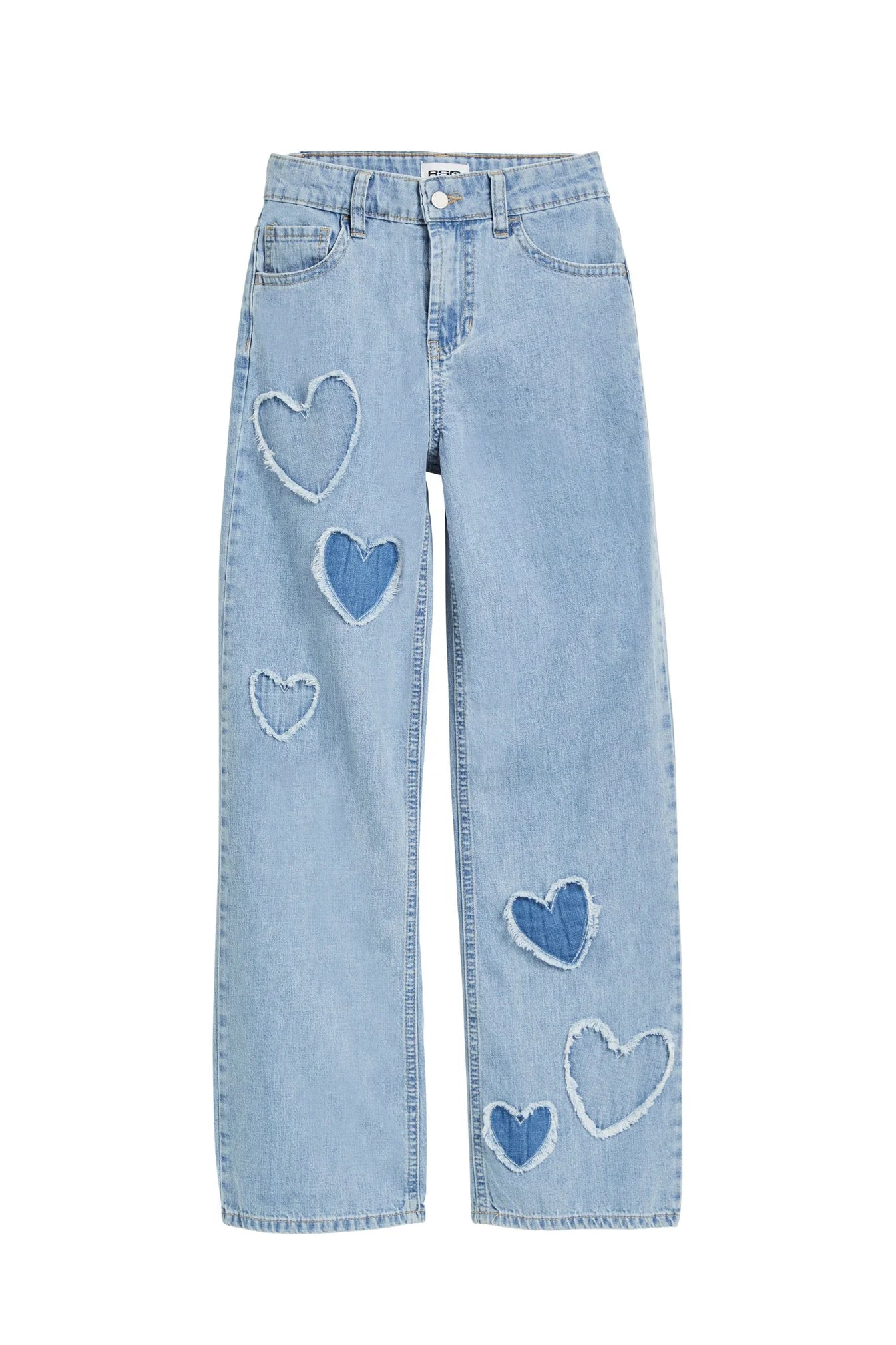 Tractr Heart Patch Med Indigo Jeans