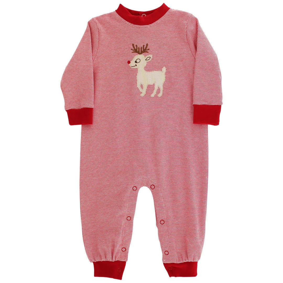 Boy Knit Romper - Reindeer Games