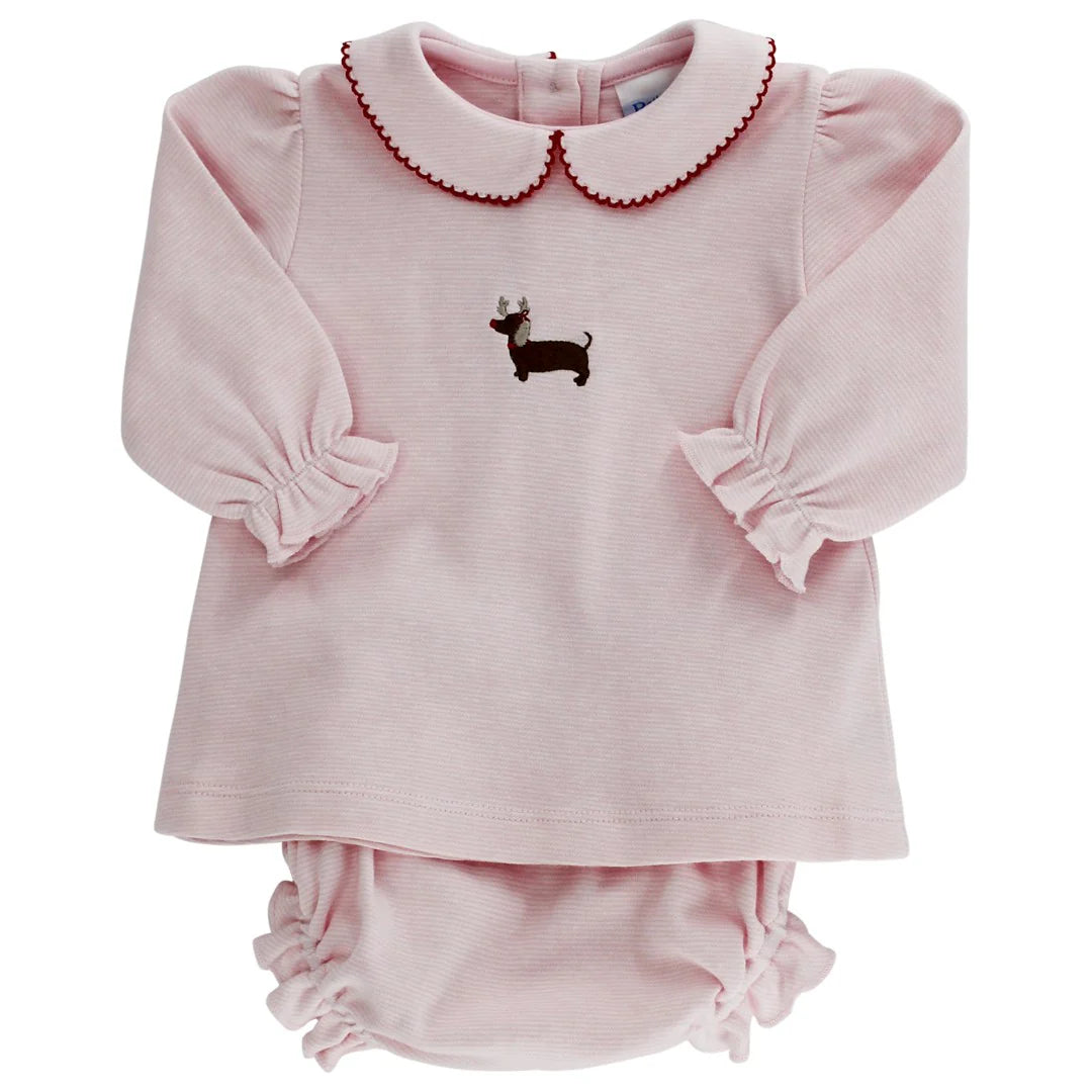 Girl Diaper Cover - Reindeer Doxie