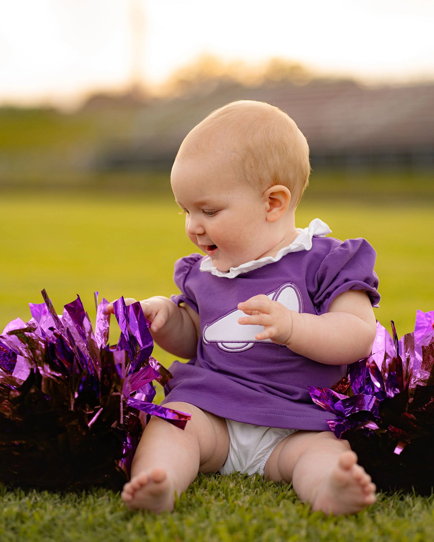 Yellow Lamb Purple Game Day Bloomer Set