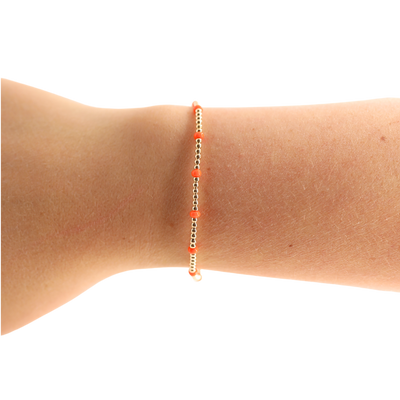 Orange Dainty Poppi Bracelet - Gold Standard 6.75 inch