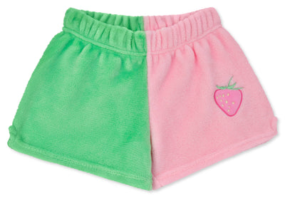 Plush PJ Shorts - Strawberry Color Block