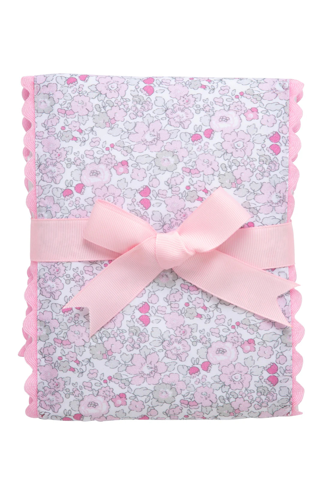 Fancy Fabric Burp- Elephant Pink