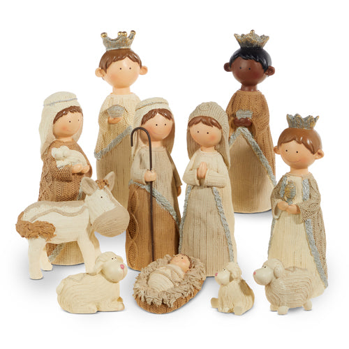 8.75" Knit Nativity Set