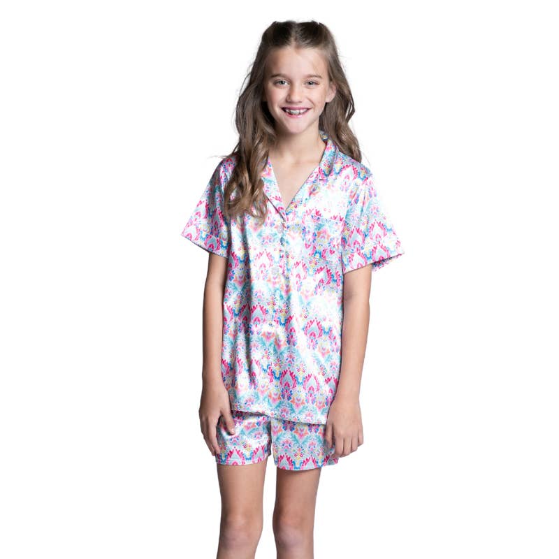 Kids Penelope Satin Pajama Short Set