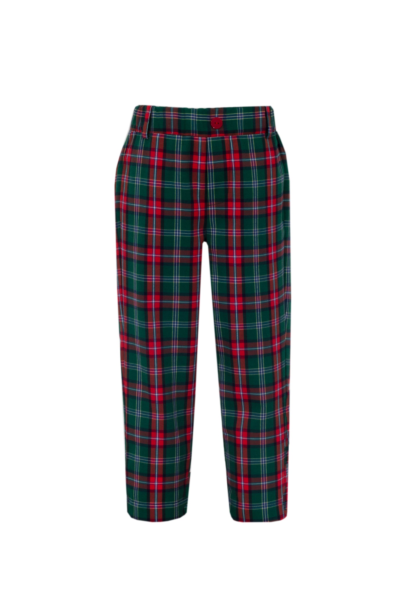 Boys Pants - Green/Red Plaid