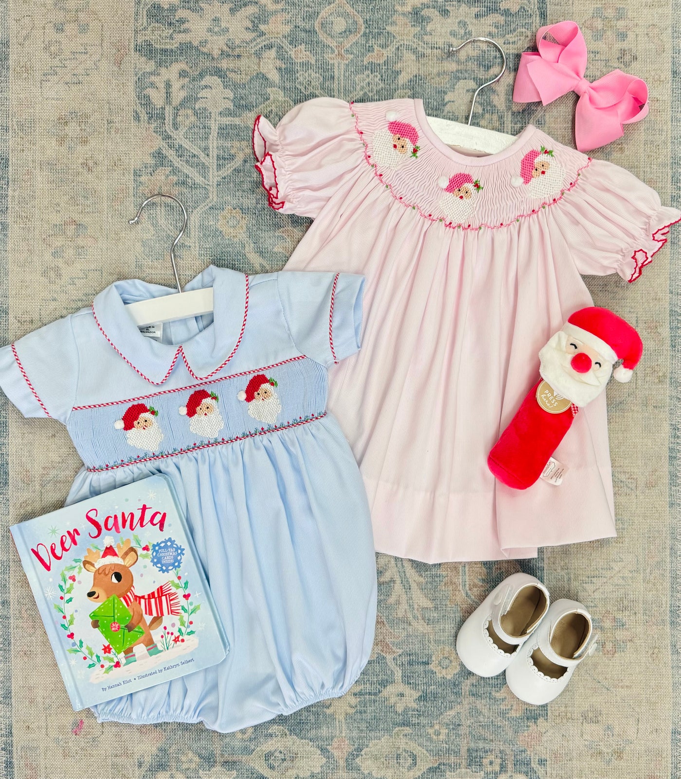 F24 Lulu Bebe Noah Santa Trio Smock Bubble