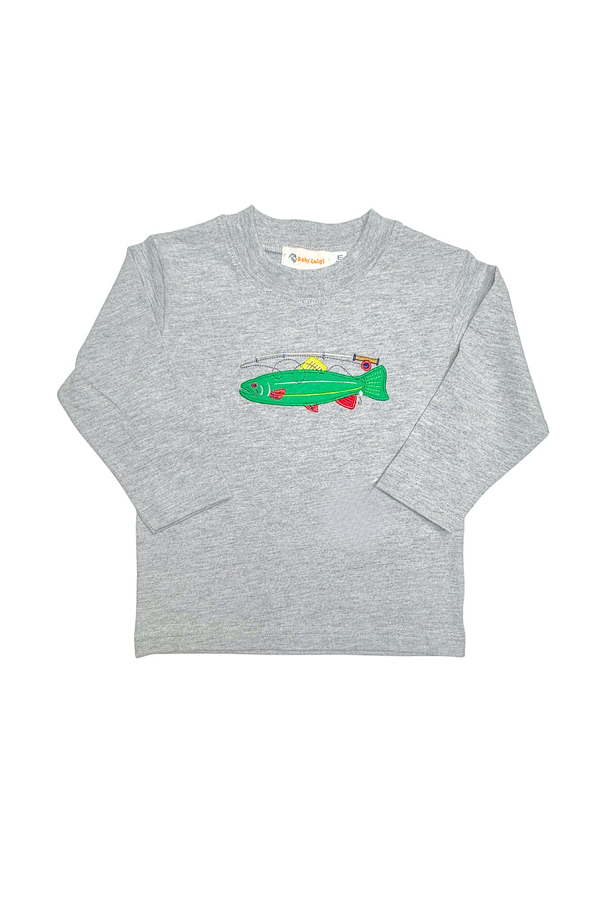 Boy L/S T-Shirt - Trout w/ Fly Rod
