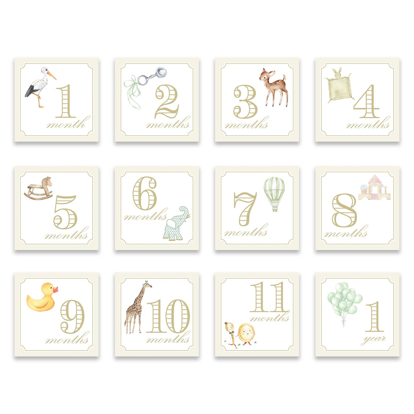 Milestone Cards - Cream