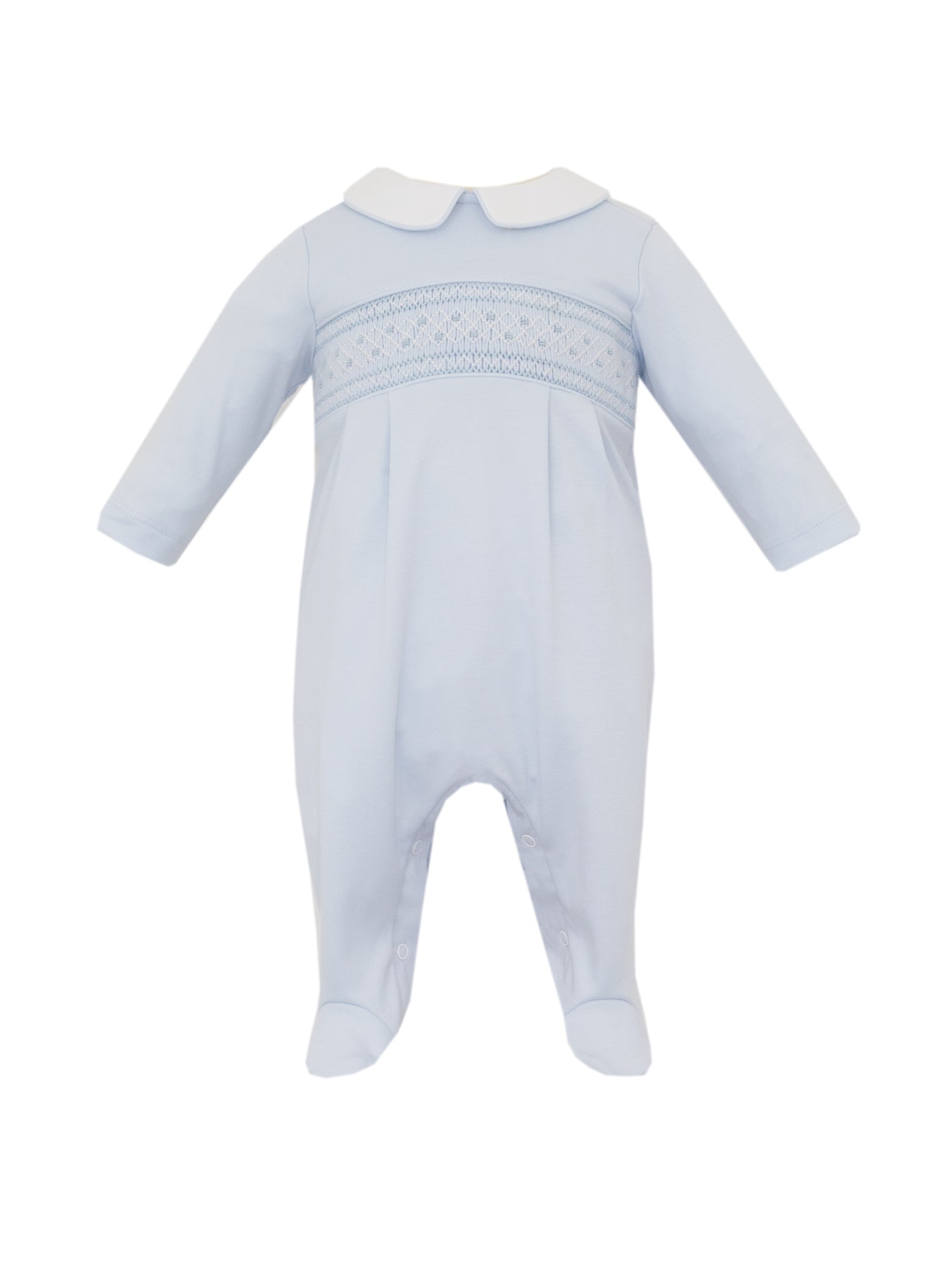 Marcos Knit Boy Long Romper - Lt. Blue