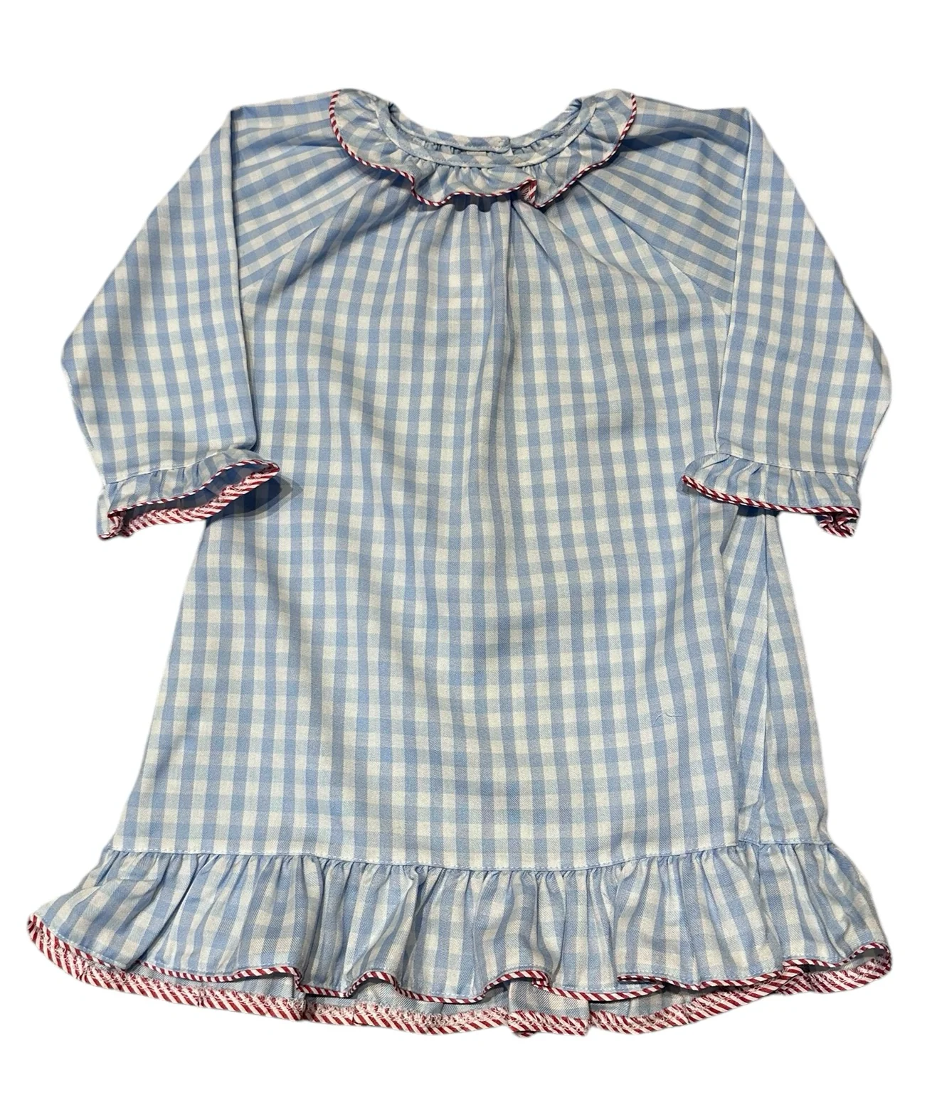 Sweet Dreams Blue Gingham Red Stripe Gown