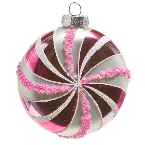 4" Pink Peppermint Ornament