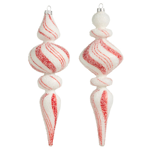 9.5" Peppermint Finial Ornament