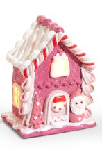 4.25" Gingerbread House Ornament HP Santa