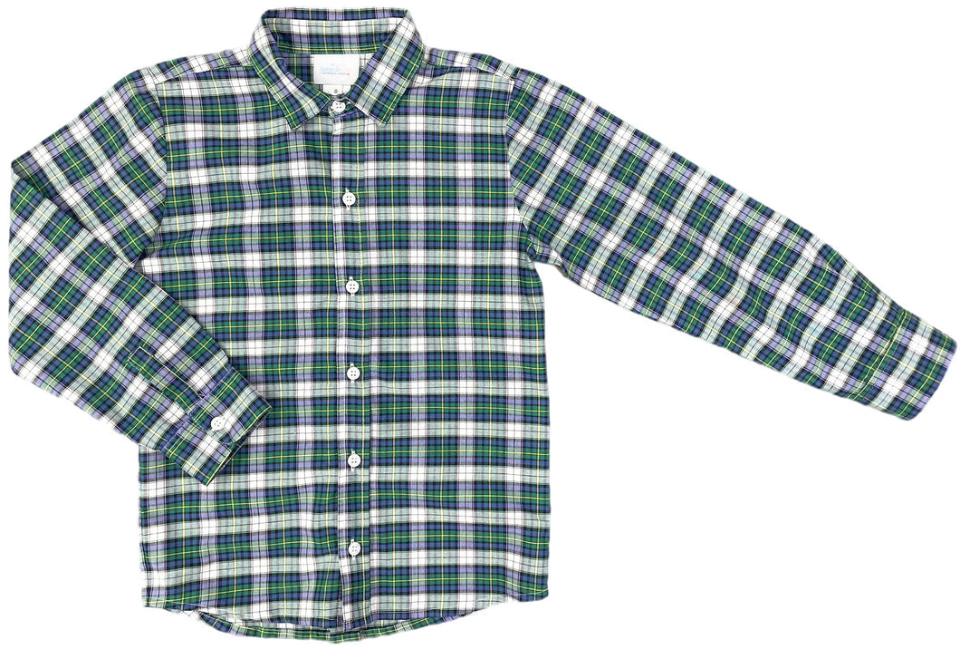 Ryan Button Up - Kelly Green Plaid