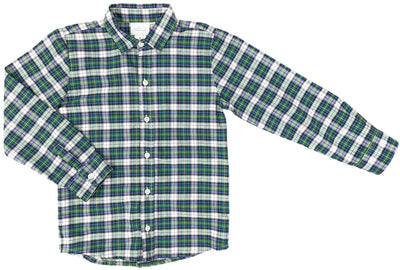 Ryan Button Up - Kelly Green Plaid