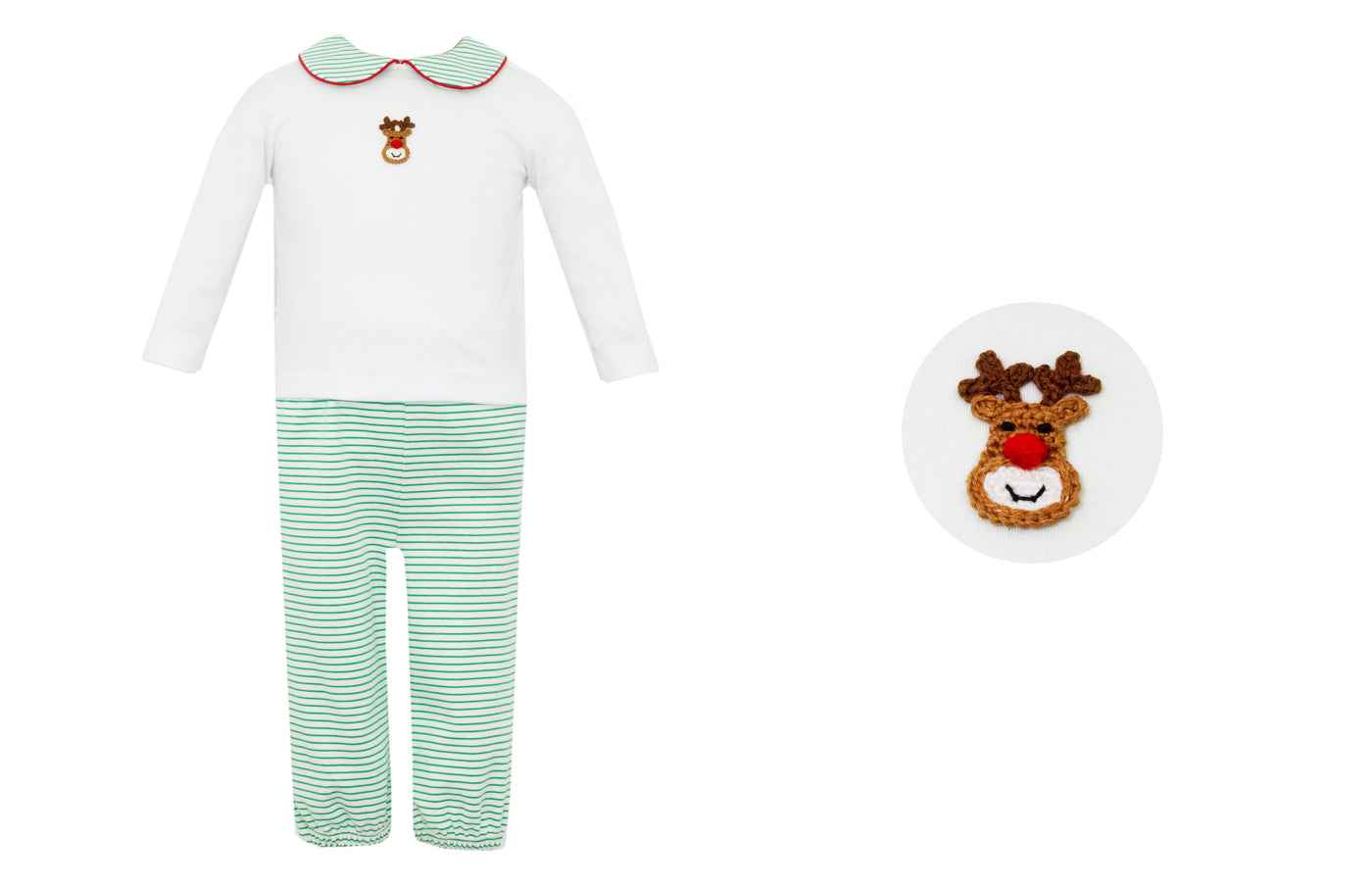 Petit Bebe L/S Reindeer Face Pants Set