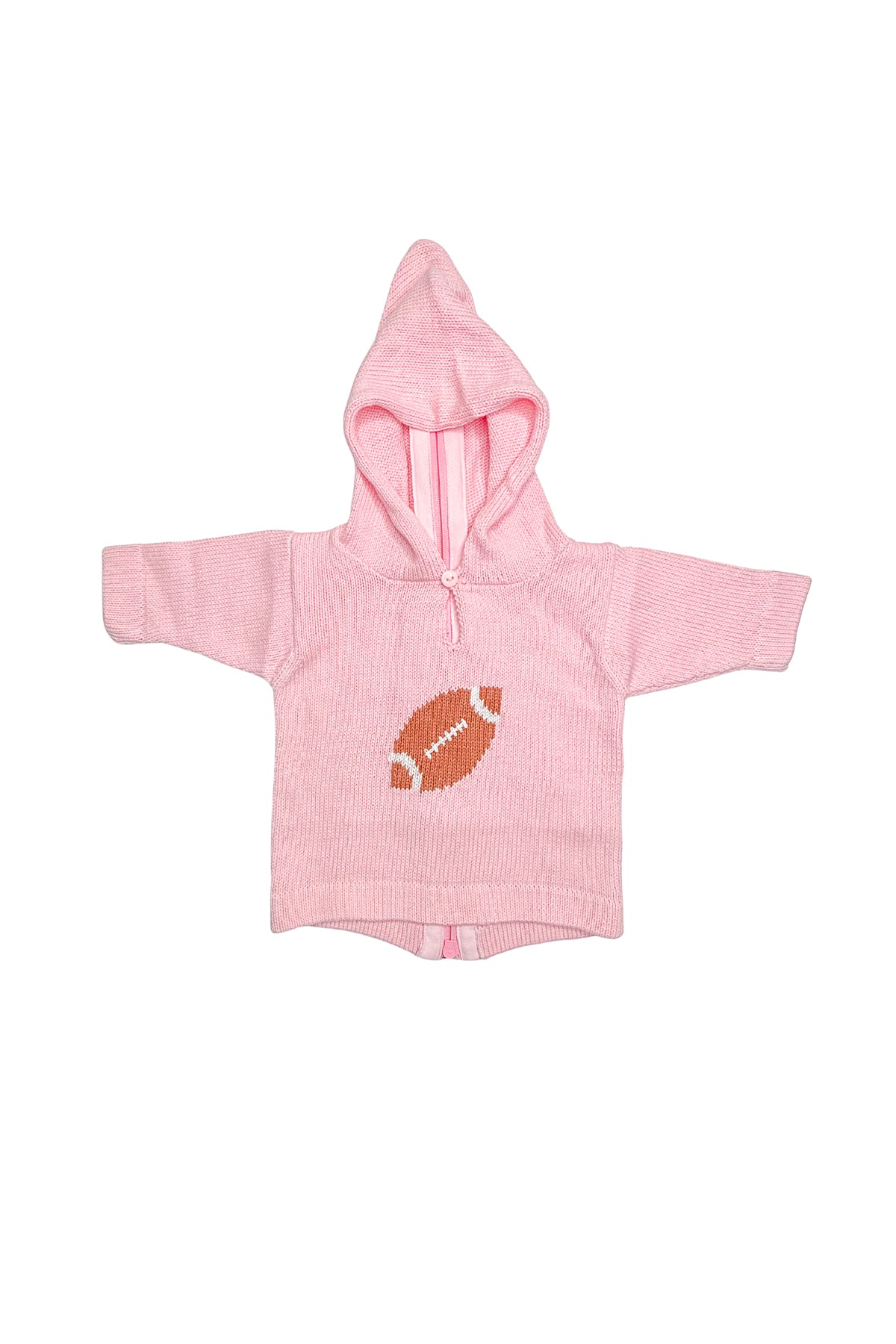 Baby Zip Back Hoodie - Pink Football