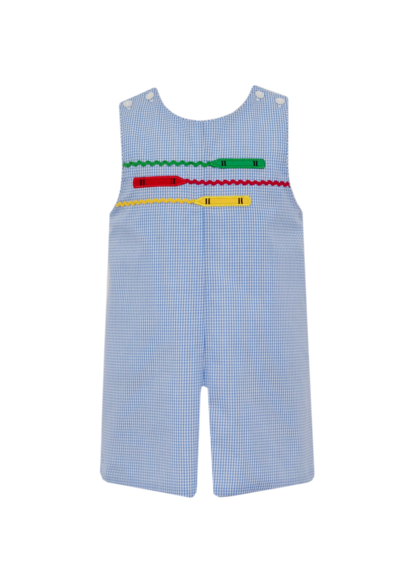 Blue Gingham Jon Jon - Crayons
