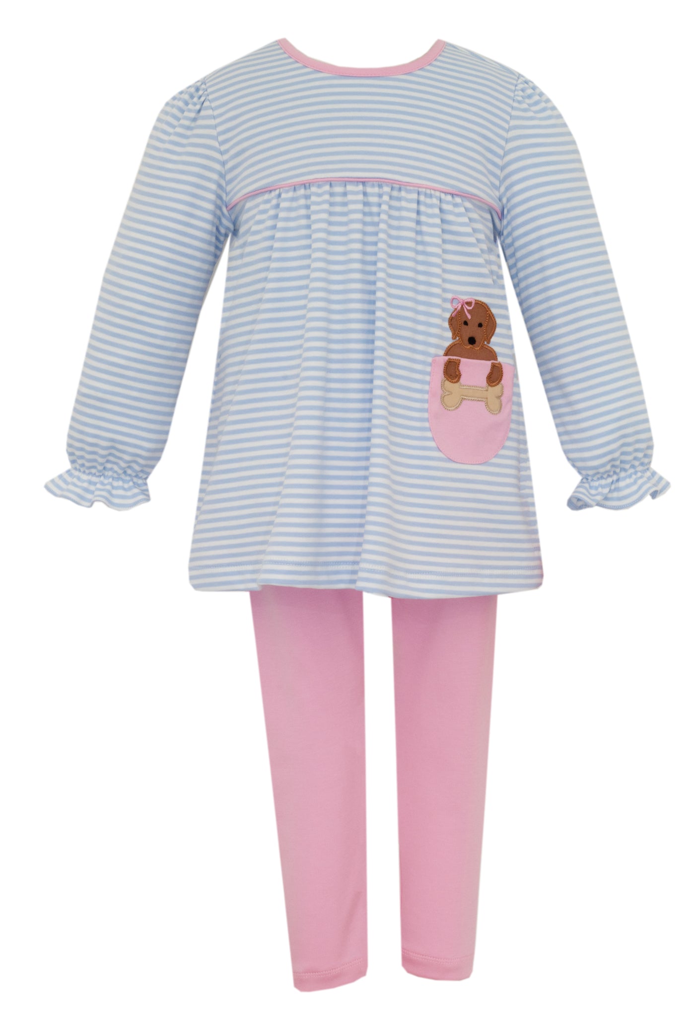 Blue Stripe Girls Tunic Set - Lab