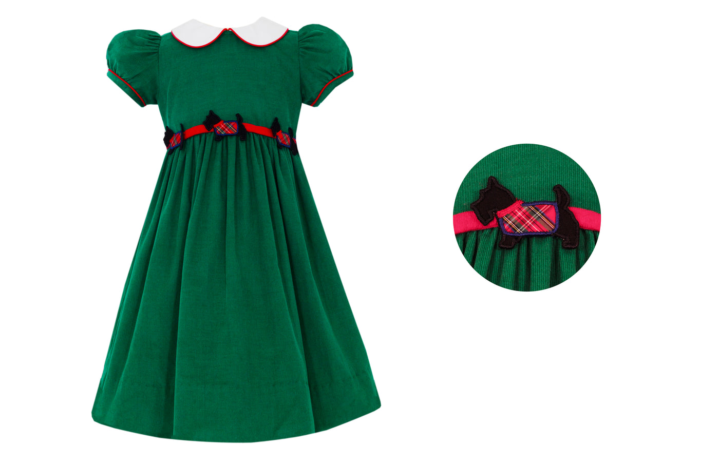 Claire & Charlie Green Scottie Dress