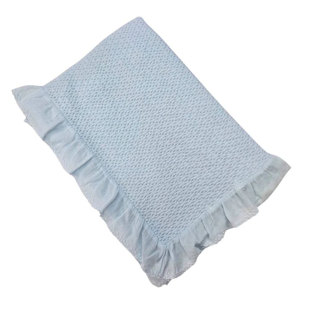 Baby Stonewashed Dotted Swiss Blanket - Blue