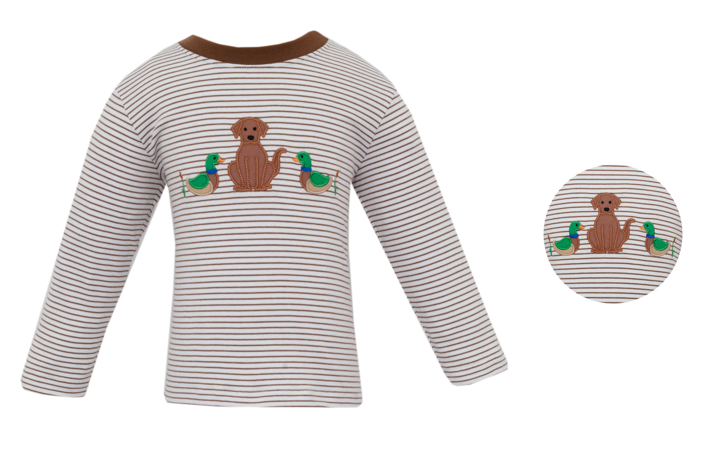Brown Stripe L/S Tee - Hunting Lab