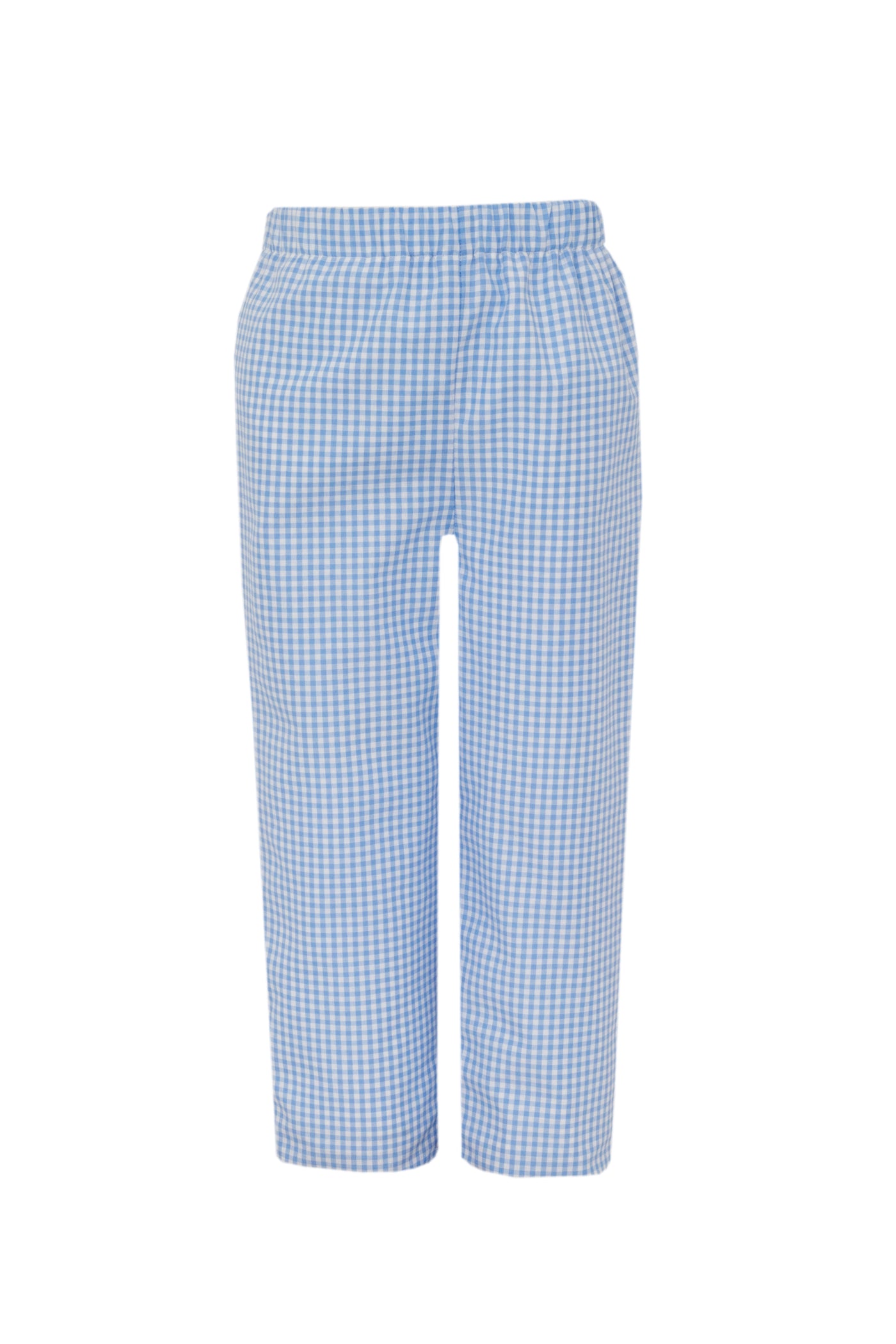 Boys Blue Gingham Pants - Christmas Tree