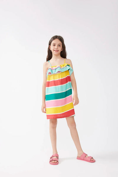 Rainbow Stripe Strap Dress