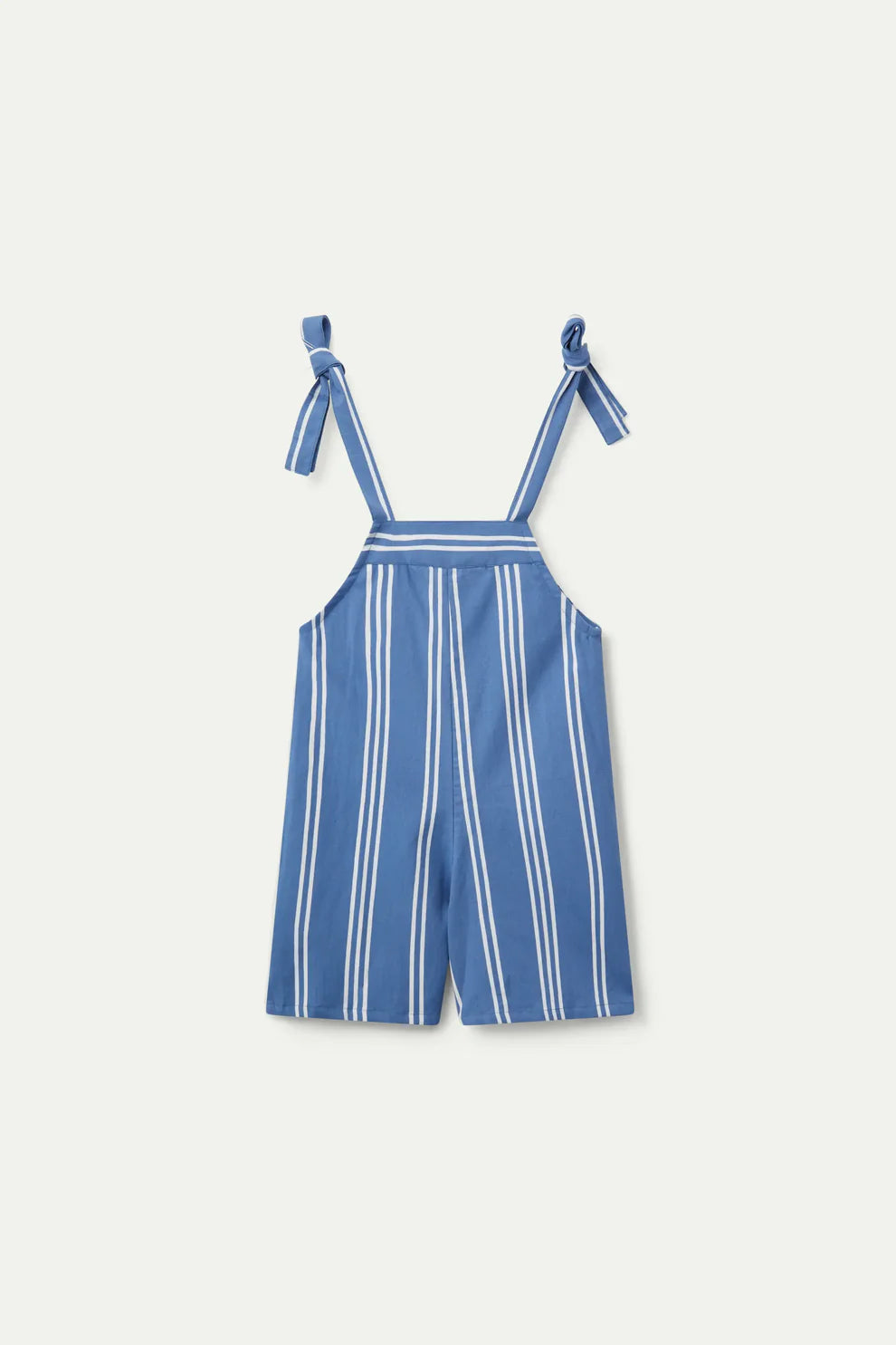 Tie Strap Romper in Denim Stripe