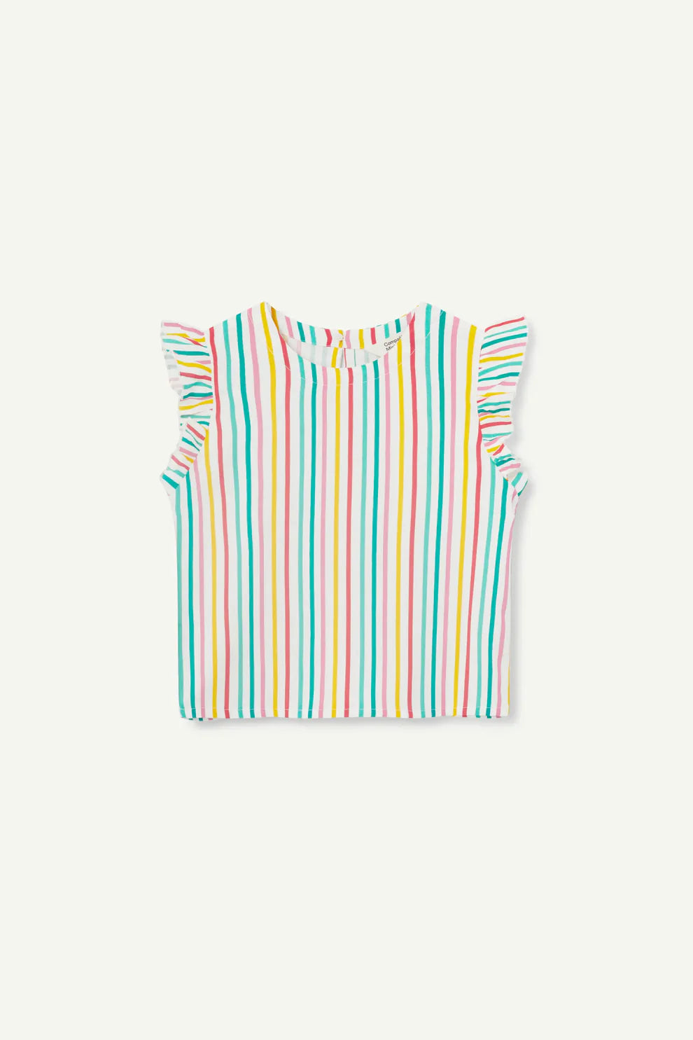Rainbow Stripe Ruffle Tank