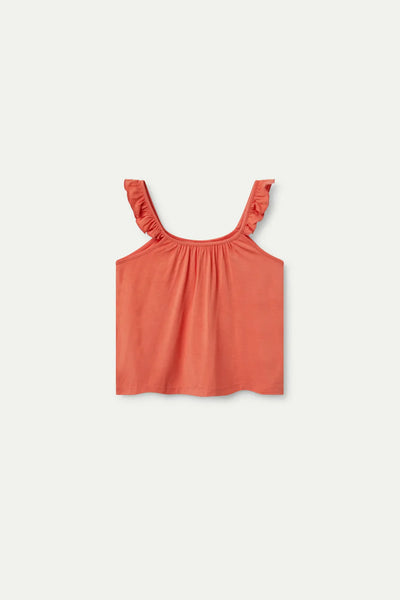 Tangerine Ruffle Tank