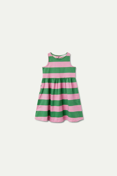 Pink & Green Stripe Tank Dress
