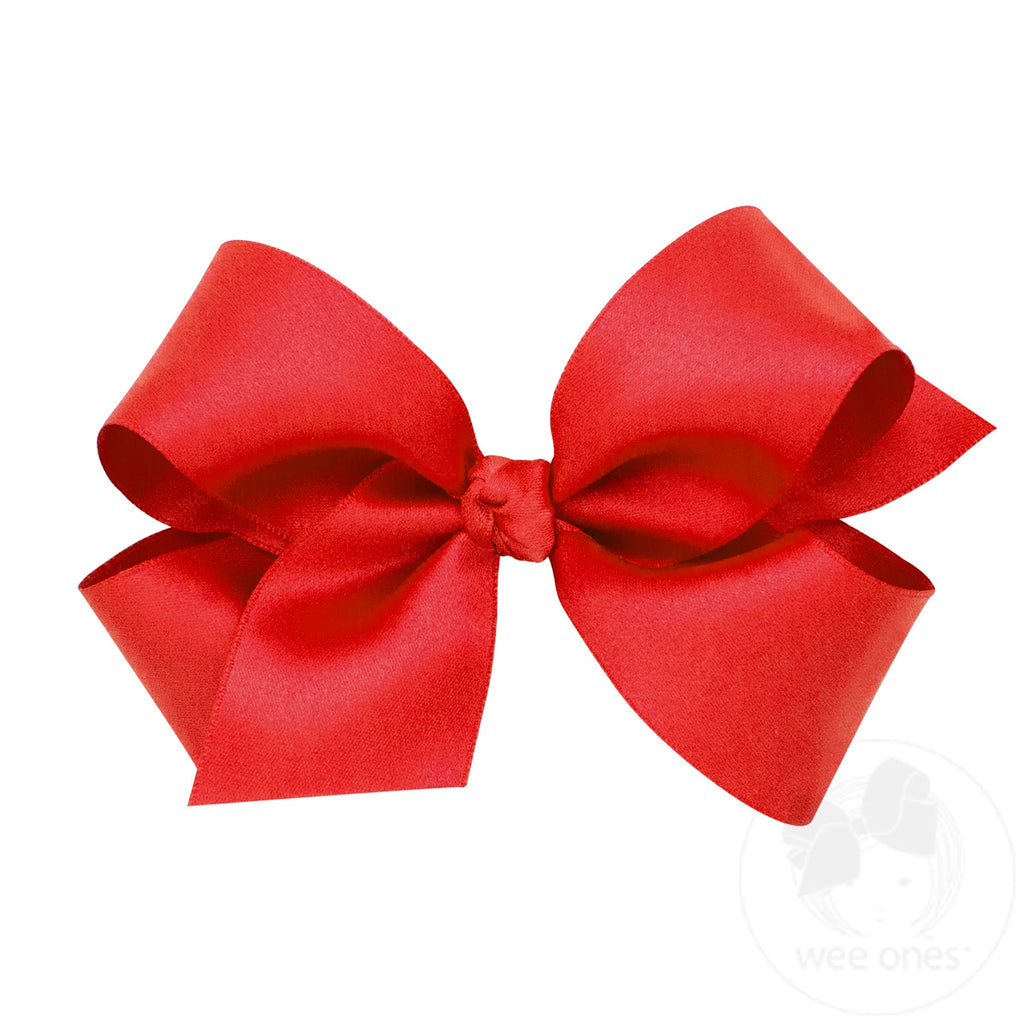 Medium French Satin Bow - Ruby